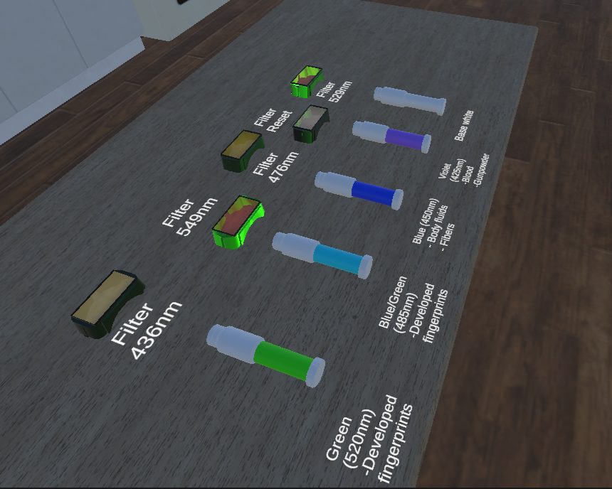 Shot-through footage of a VR forensics project conducted by students