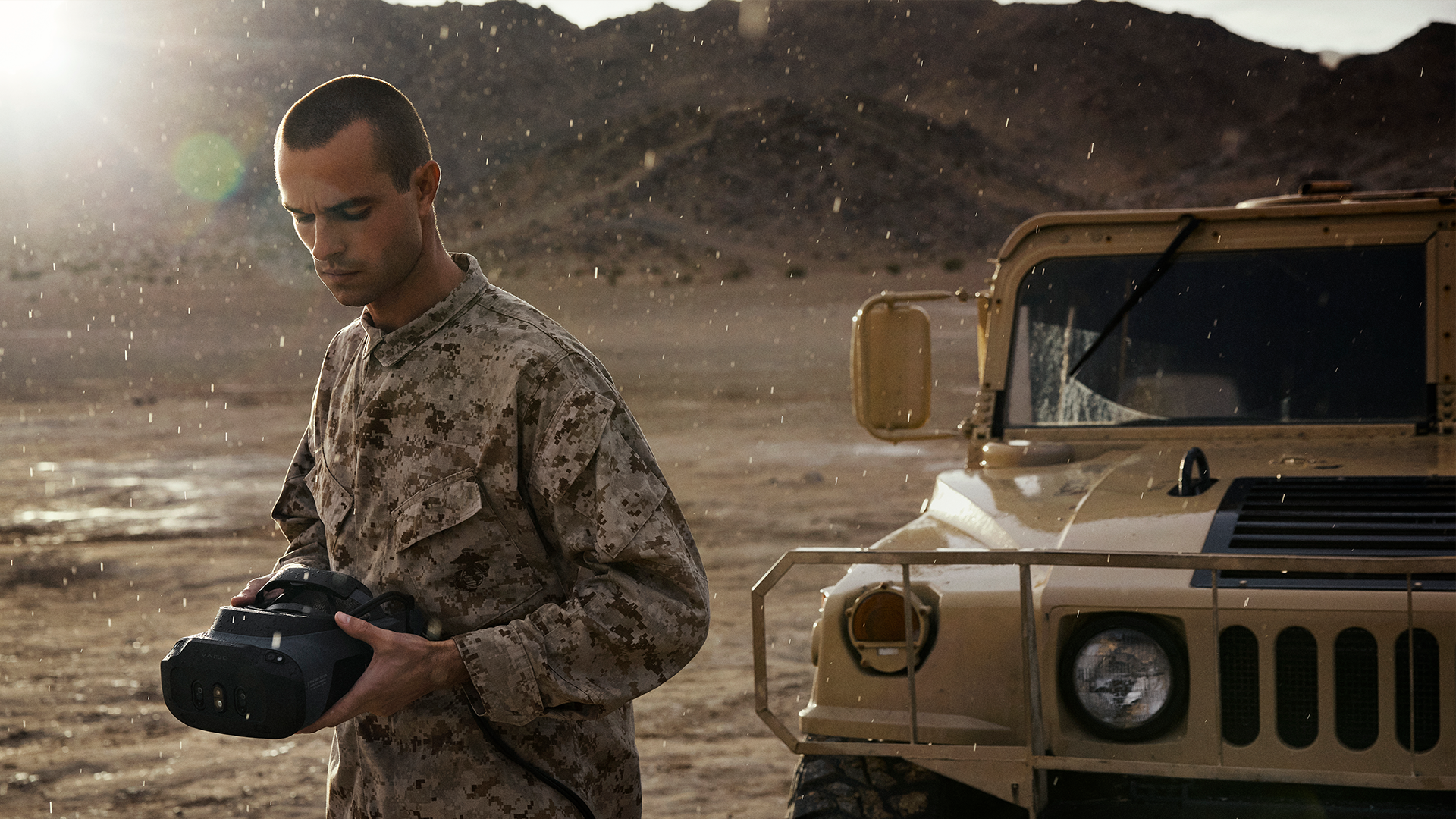 Headset in hand