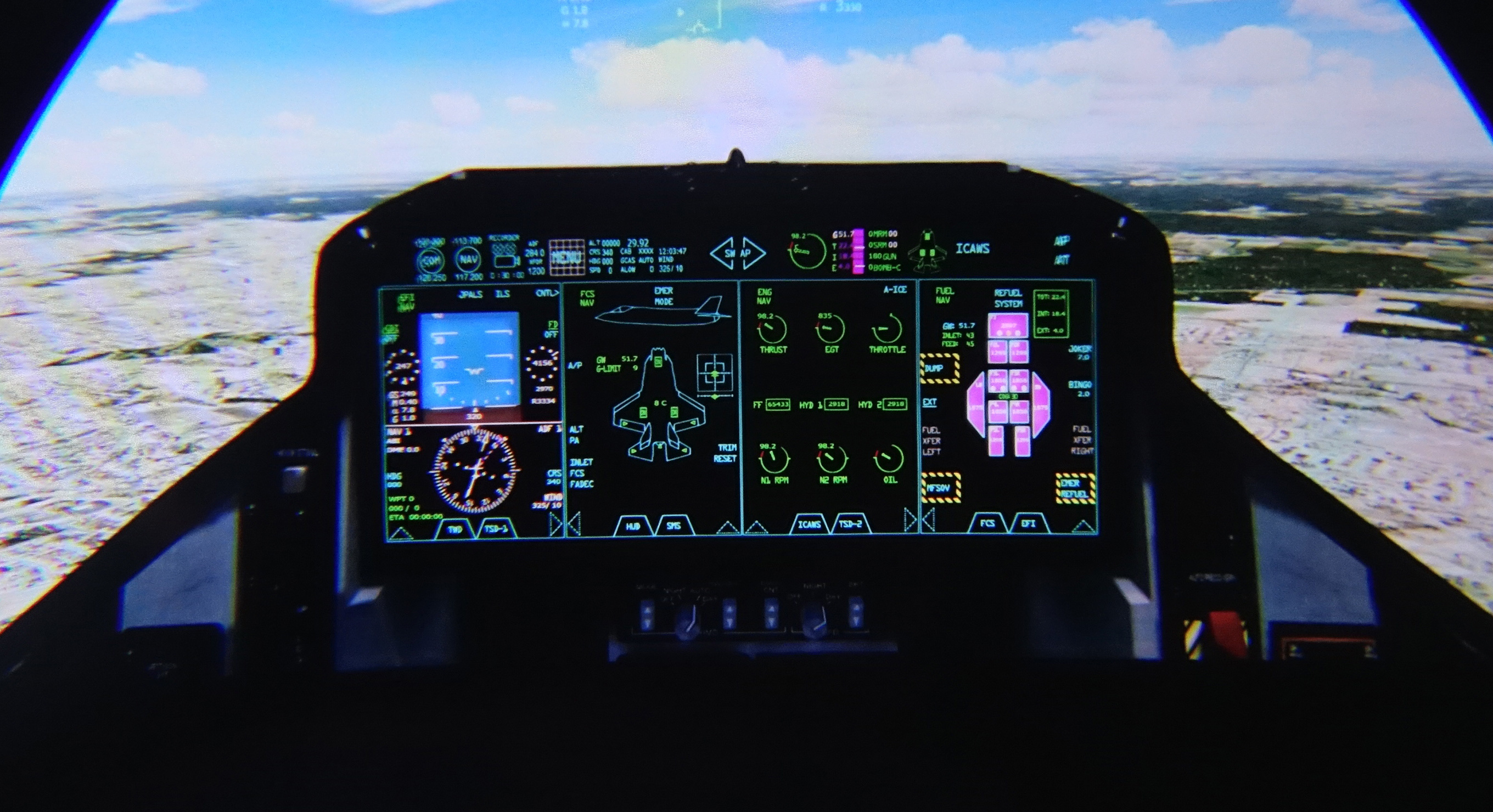 A photo of an airplane navigation panel