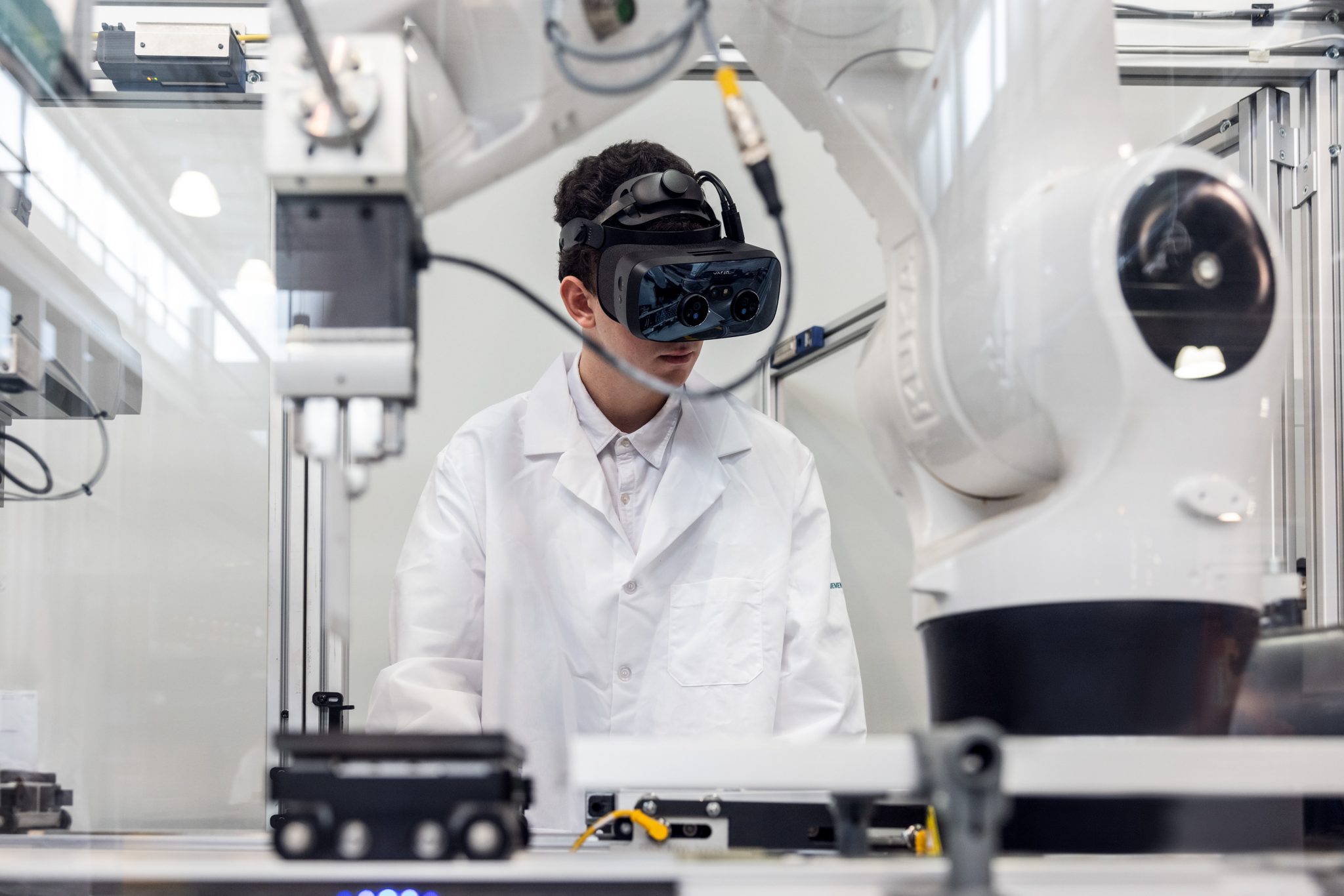 Varjo-XR-3 headset being used in a research lab