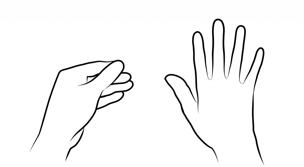 a drawing of hands
