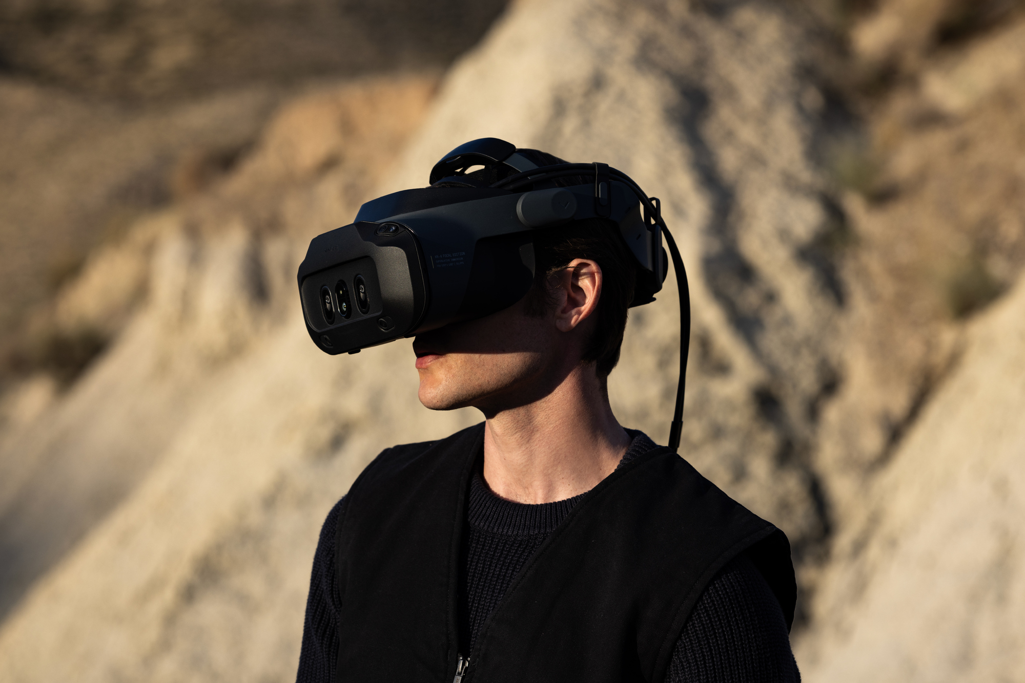A person wearing an XR headset