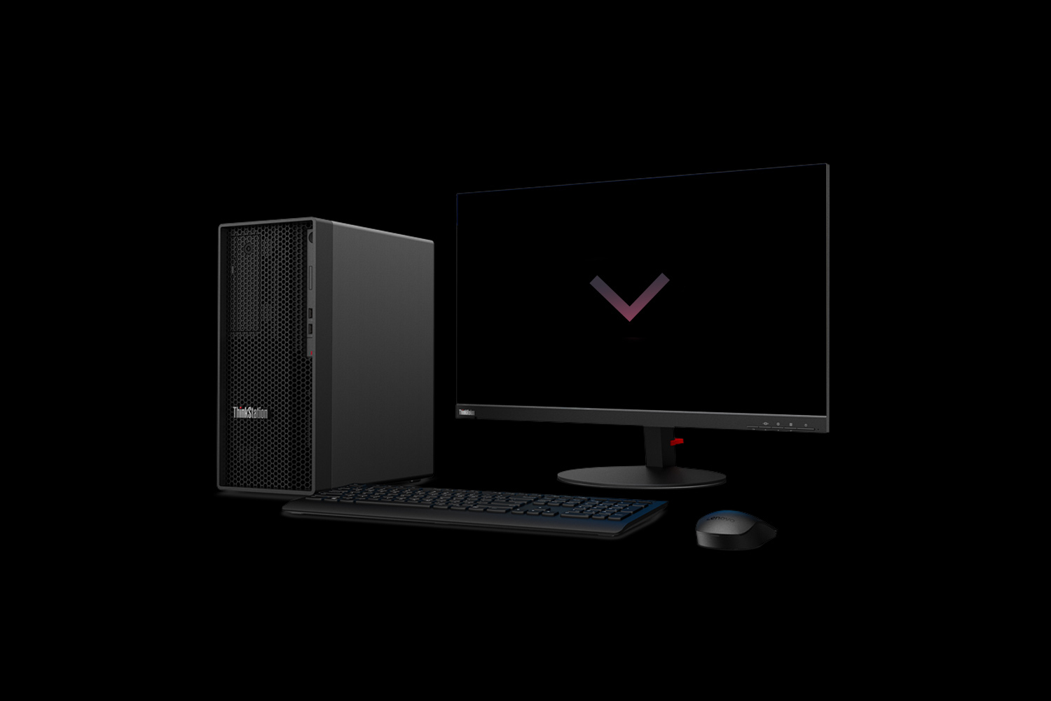 A picture of a desktop PC and screen