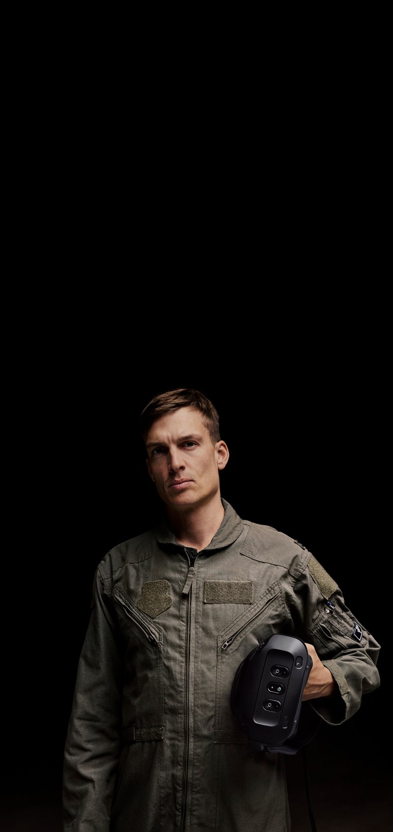 Soldier with VR headset
