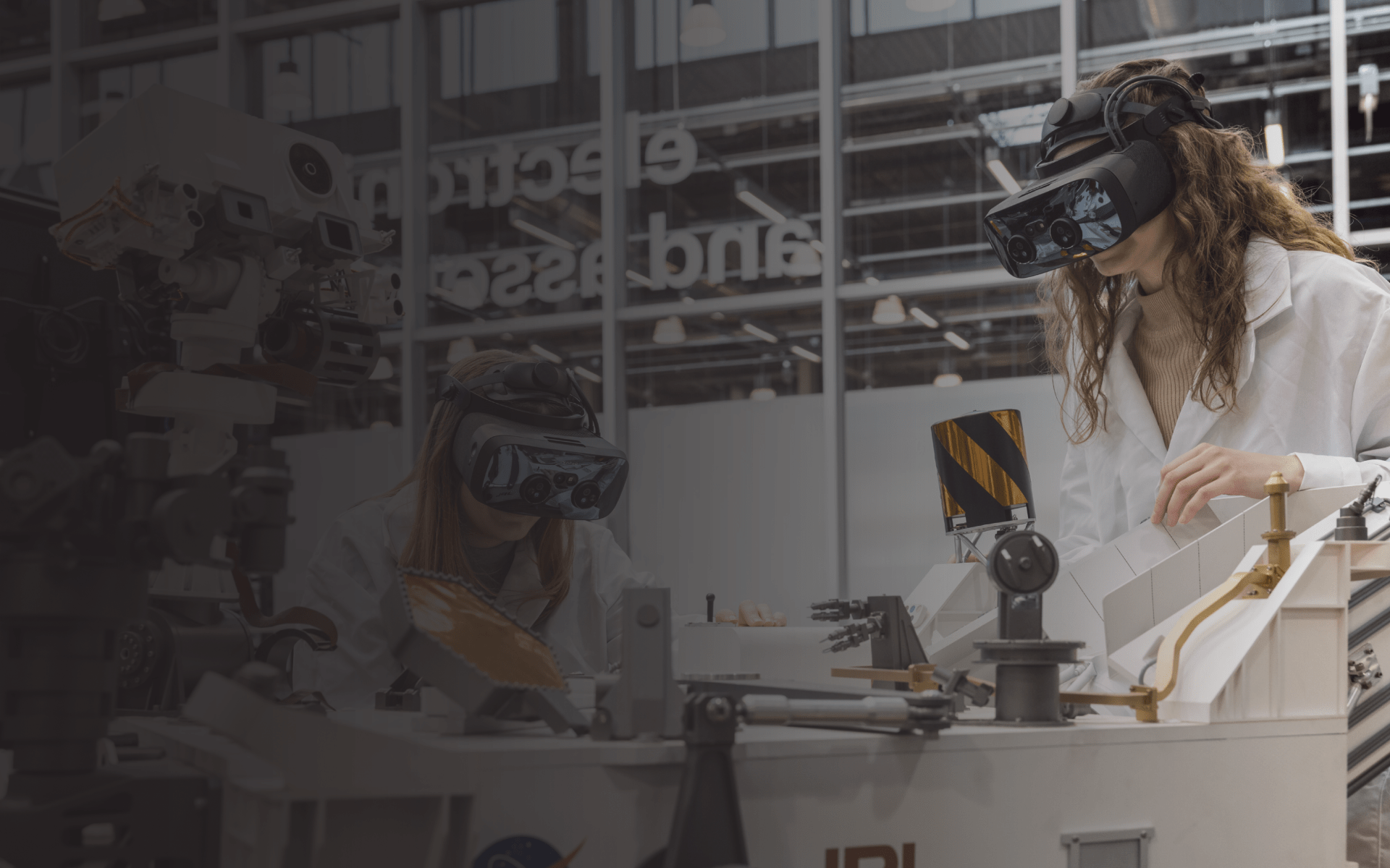 students in a university VR lab